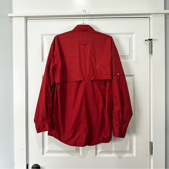 L.L. Bean Buzz Off Insect Shield Vented Fishing Shirt Red L Regular. - Picture 3 of 7